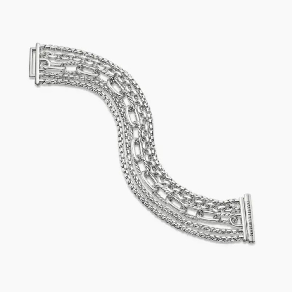 David Yurman Silver Multi-Chain Bracelet - Picture 4 of 4